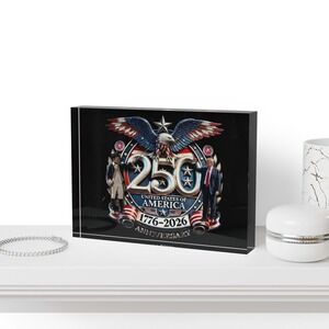 250th Semiquincentennial Anniversary USofA 1776-2026, Acrylic Photo Block Black